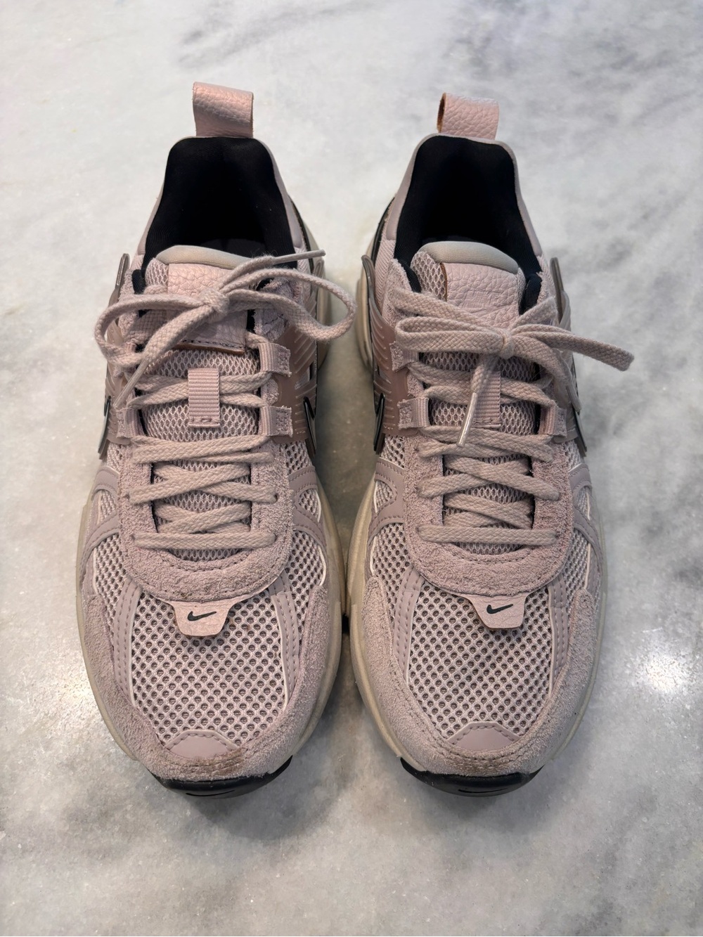 Nike V2K Run Sneakers ! Pink and Beige Chunky Nike's in Platinum Violet Colorway - Picture 2 of 6